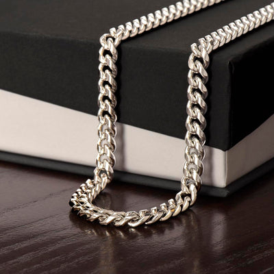 Classic Cuban link chain with a smooth, elegant finish