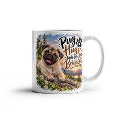 White Ceramic Mug - Pug