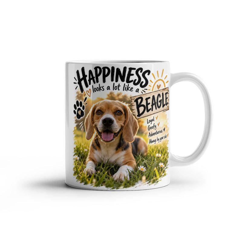 White Ceramic Mug - Beagle