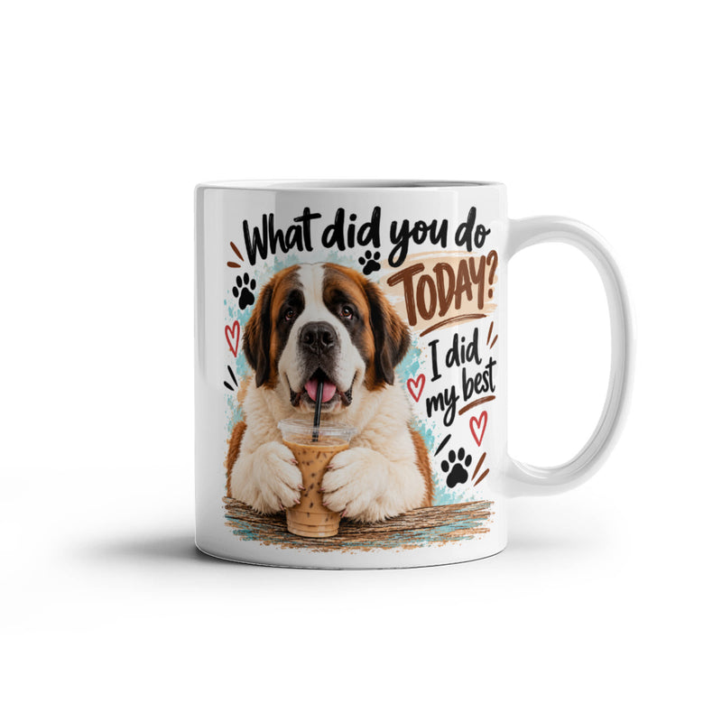 White Ceramic Mug - St. Bernard
