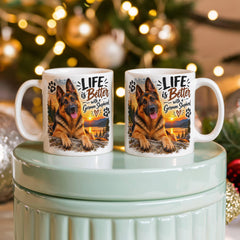 White Ceramic Mug - German Shepherd