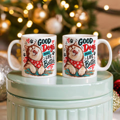 White Ceramic Mug - Siberian Husky