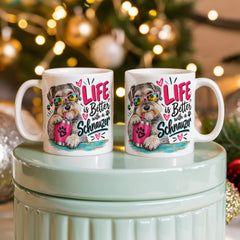 White Ceramic Mug - Schnauzer
