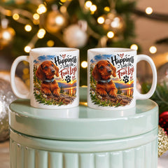 White Ceramic Mug - Dachshund