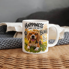White Ceramic Mug - Beagle