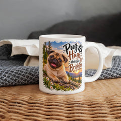 White Ceramic Mug - Pug
