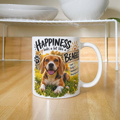 White Ceramic Mug - Beagle