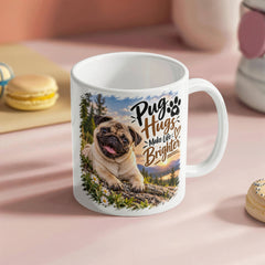 White Ceramic Mug - Pug