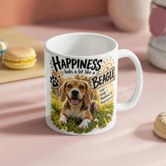 White Ceramic Mug - Beagle
