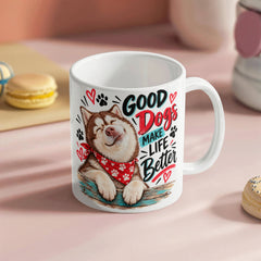 White Ceramic Mug - Siberian Husky