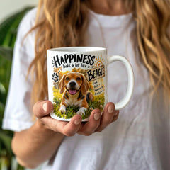 White Ceramic Mug - Beagle