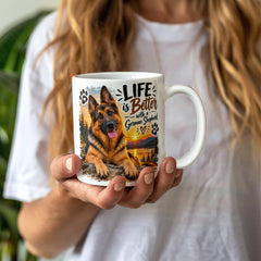 White Ceramic Mug - German Shepherd