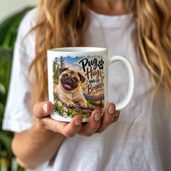 White Ceramic Mug - Pug
