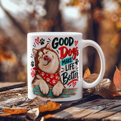 White Ceramic Mug - Siberian Husky