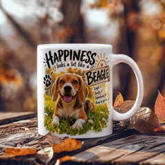 White Ceramic Mug - Beagle