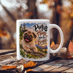 White Ceramic Mug - Pug