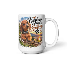 White Ceramic Mug - Dachshund