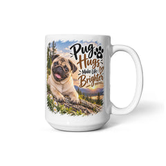 White Ceramic Mug - Pug