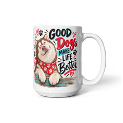 White Ceramic Mug - Siberian Husky