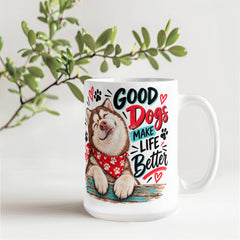 White Ceramic Mug - Siberian Husky