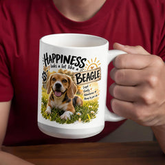 White Ceramic Mug - Beagle