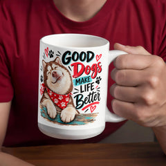 White Ceramic Mug - Siberian Husky