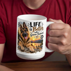 White Ceramic Mug - German Shepherd
