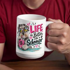 White Ceramic Mug - Schnauzer
