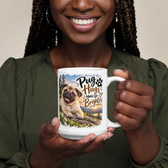 White Ceramic Mug - Pug