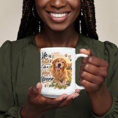 White Ceramic Mug - Golden Retriever