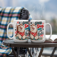 White Ceramic Mug - Siberian Husky