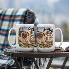 White Ceramic Mug - Pug